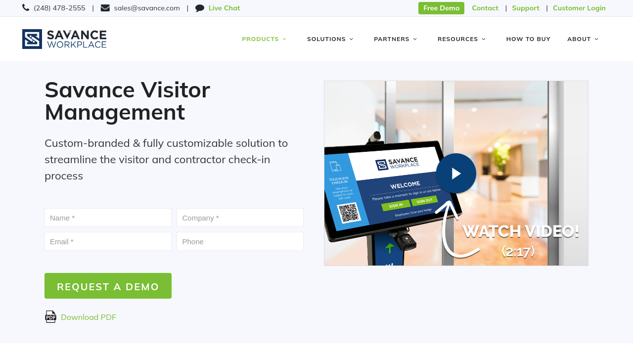 Savance Visitor Management